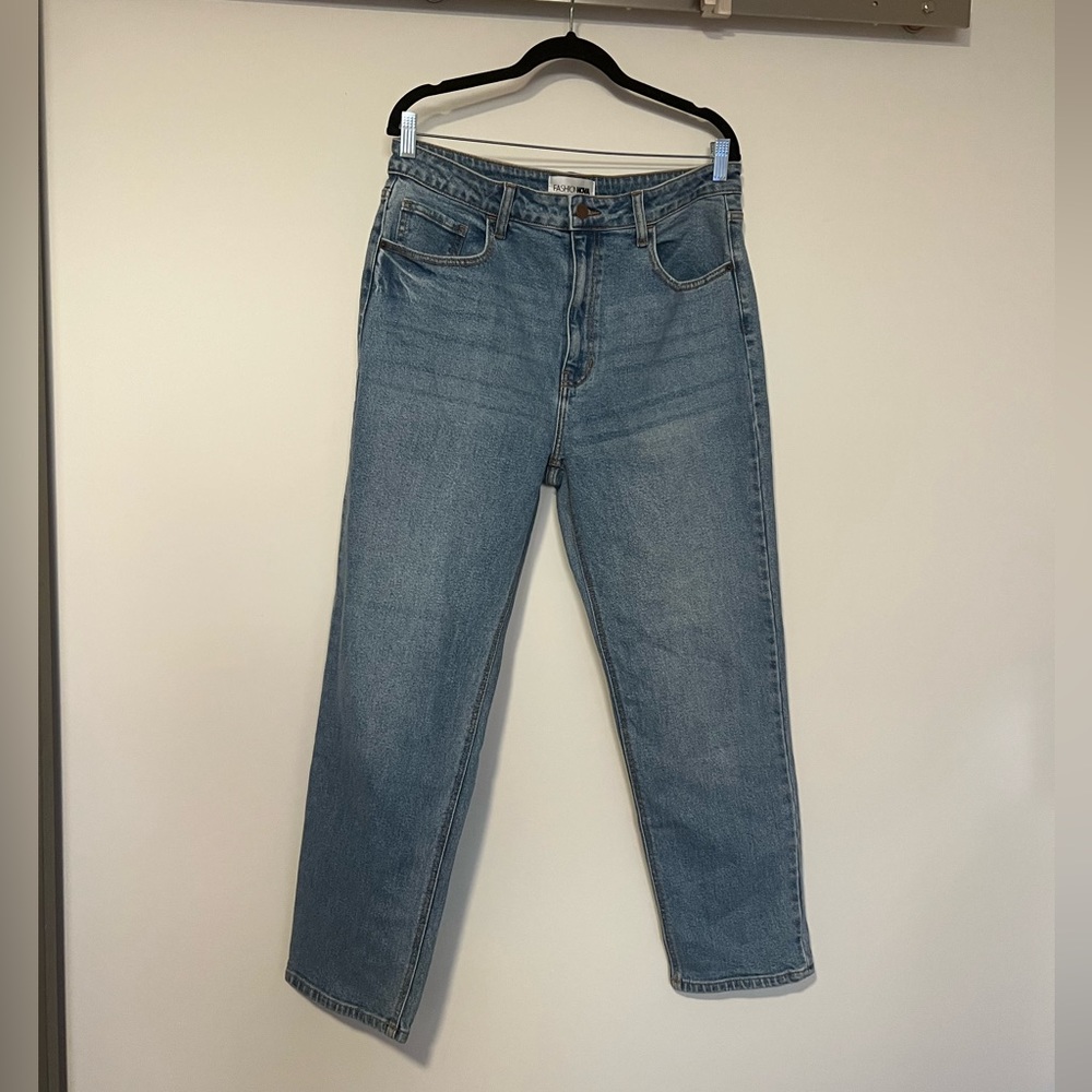 Fashion Nova Summer Sky High Waist Slim Straight Leg Jeans - Medium Wash NWT
